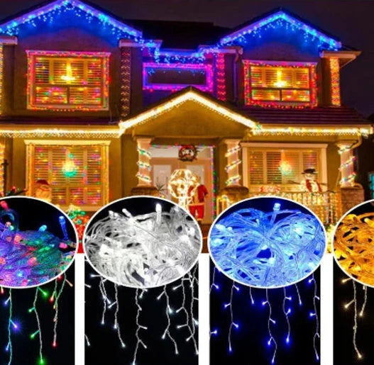 Cordão de Luz Natal Pisca Pisca 100 Led 9m 8 Funções
