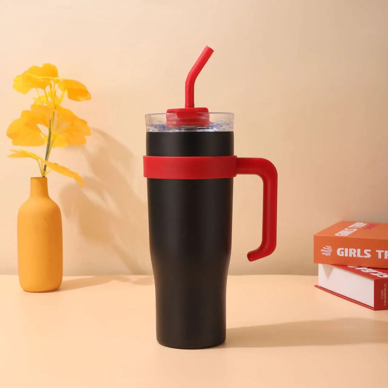 Copo Térmico D/ Aço inoxidável 1200 ml 1,2 litros C/ Alça e Canudo