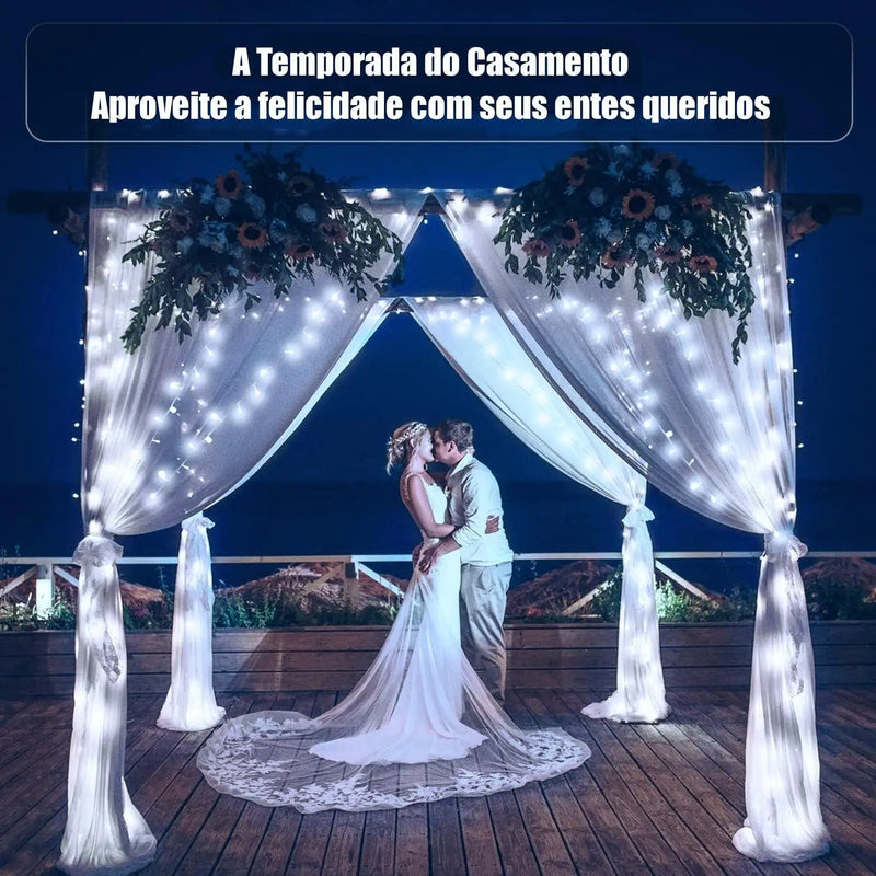 Corda De Luz Led Kit 2 Branco Frio 9M 70 Decoração