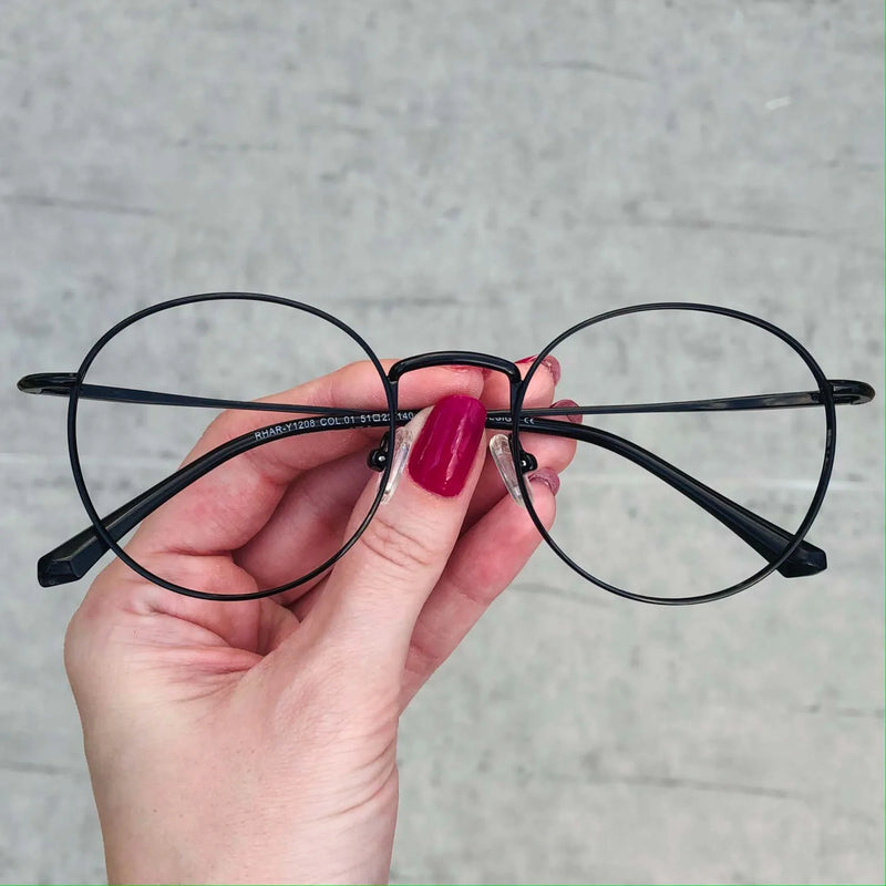 Armação De Óculos Redonda Sem Lentes