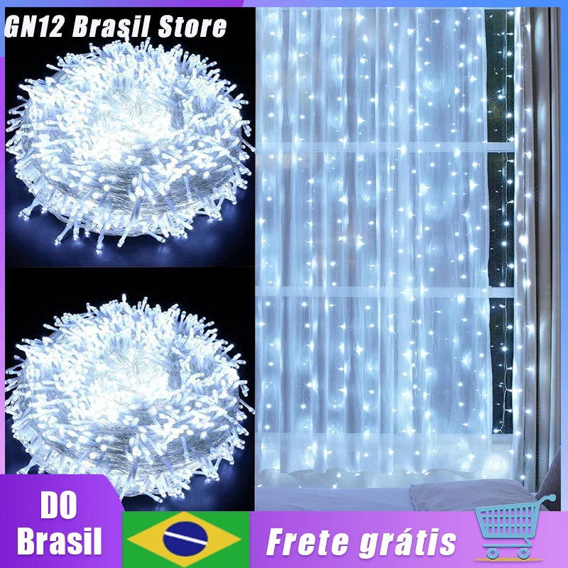 Corda De Luz Led Kit 2 Branco Frio 9M 70 Decoração