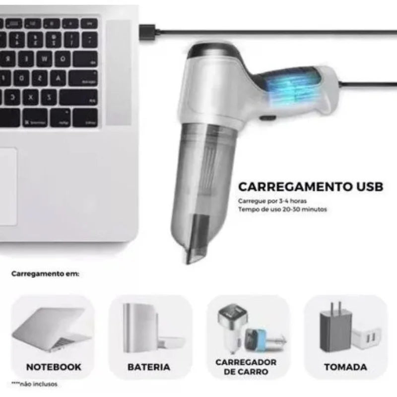 Aspirador Sem Fio 3 em 1 -  Bivolt 9000Pa