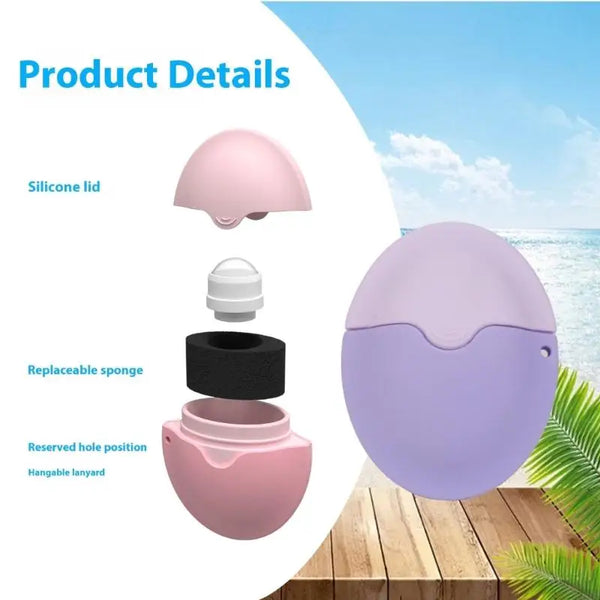 Aplicador Protetor Solar Amigável, Aplicador Loção Silicone, Rolo Recarregável Esponja