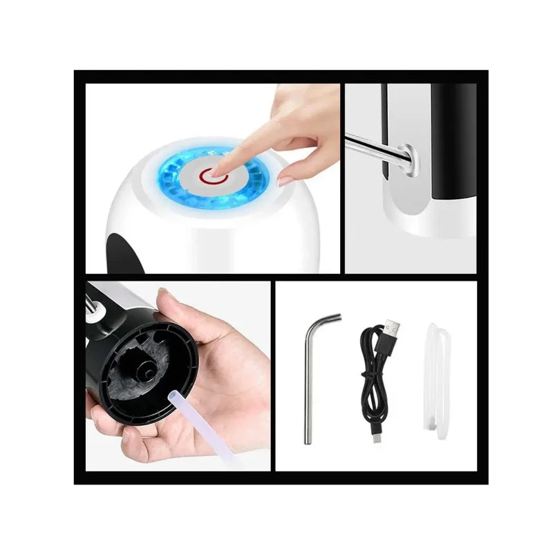 Bomba Elétrica P/Galão De Água S/ Fio Carregador Usb