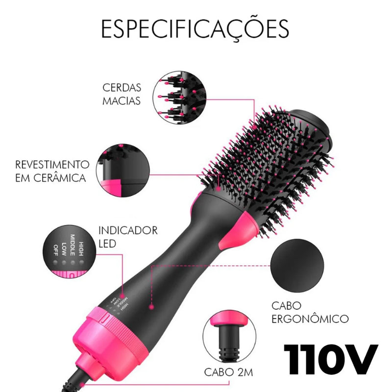 Escova Secadora Alisador Elétrica  3 Em1 APENAS 110